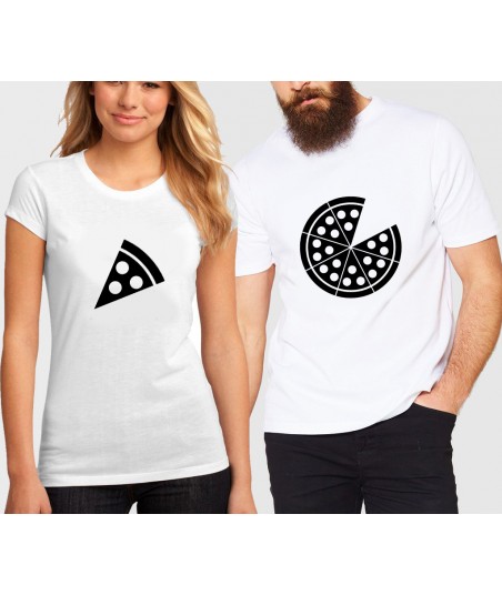 Matching couple shirts for pizza t shirt lovers!